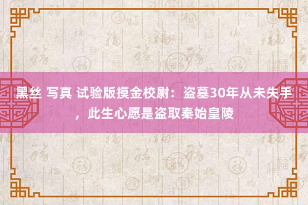 黑丝 写真 试验版摸金校尉：盗墓30年从未失手，此生心愿是盗取秦始皇陵