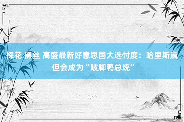 探花 黑丝 高盛最新好意思国大选忖度：哈里斯赢 但会成为“跛脚鸭总统”