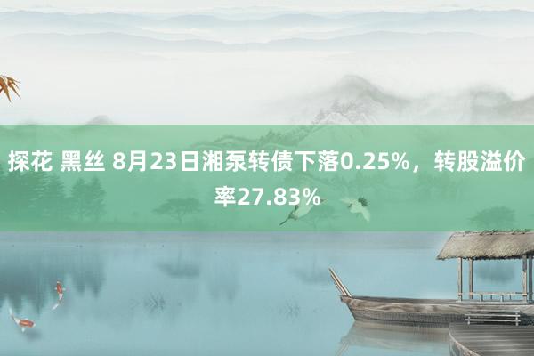 探花 黑丝 8月23日湘泵转债下落0.25%，转股溢价率27.83%