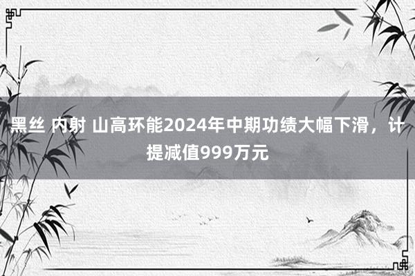 黑丝 内射 山高环能2024年中期功绩大幅下滑，计提减值999万元